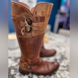 PataPata 🇮🇹 Distressed Leather Tall Boots woman’s size 10